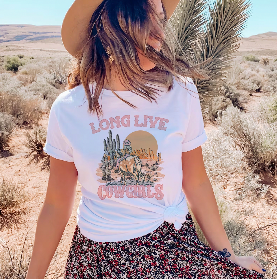 Long Live Cowgirls County White Tee