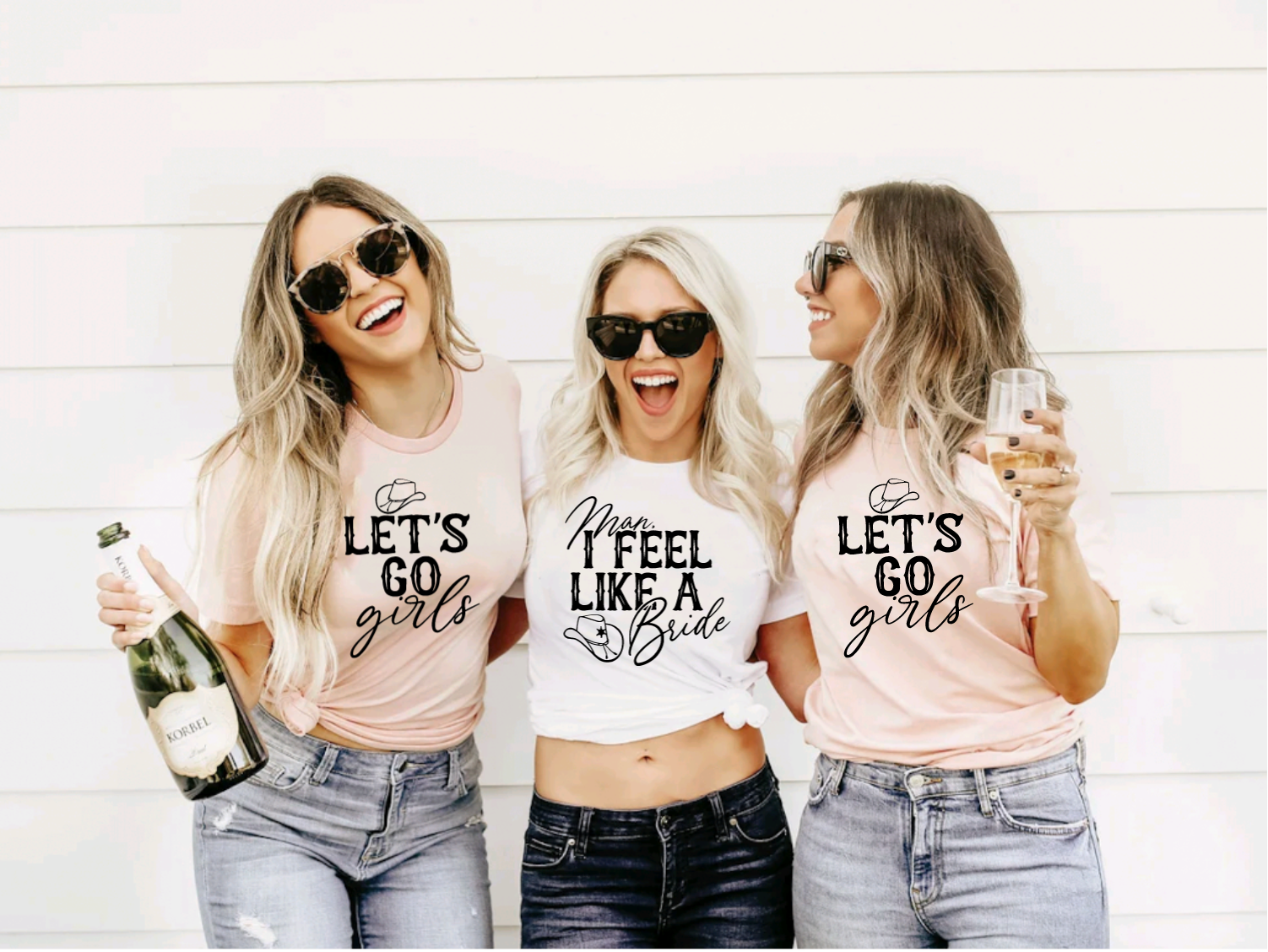 Lets Go Girls Light Pink Bachelorette Shirts for Bachelorette Party