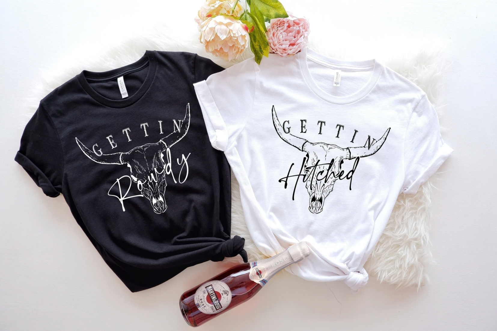 Getting Hitched Getting Rowdy Matching Bachelorette Shirts