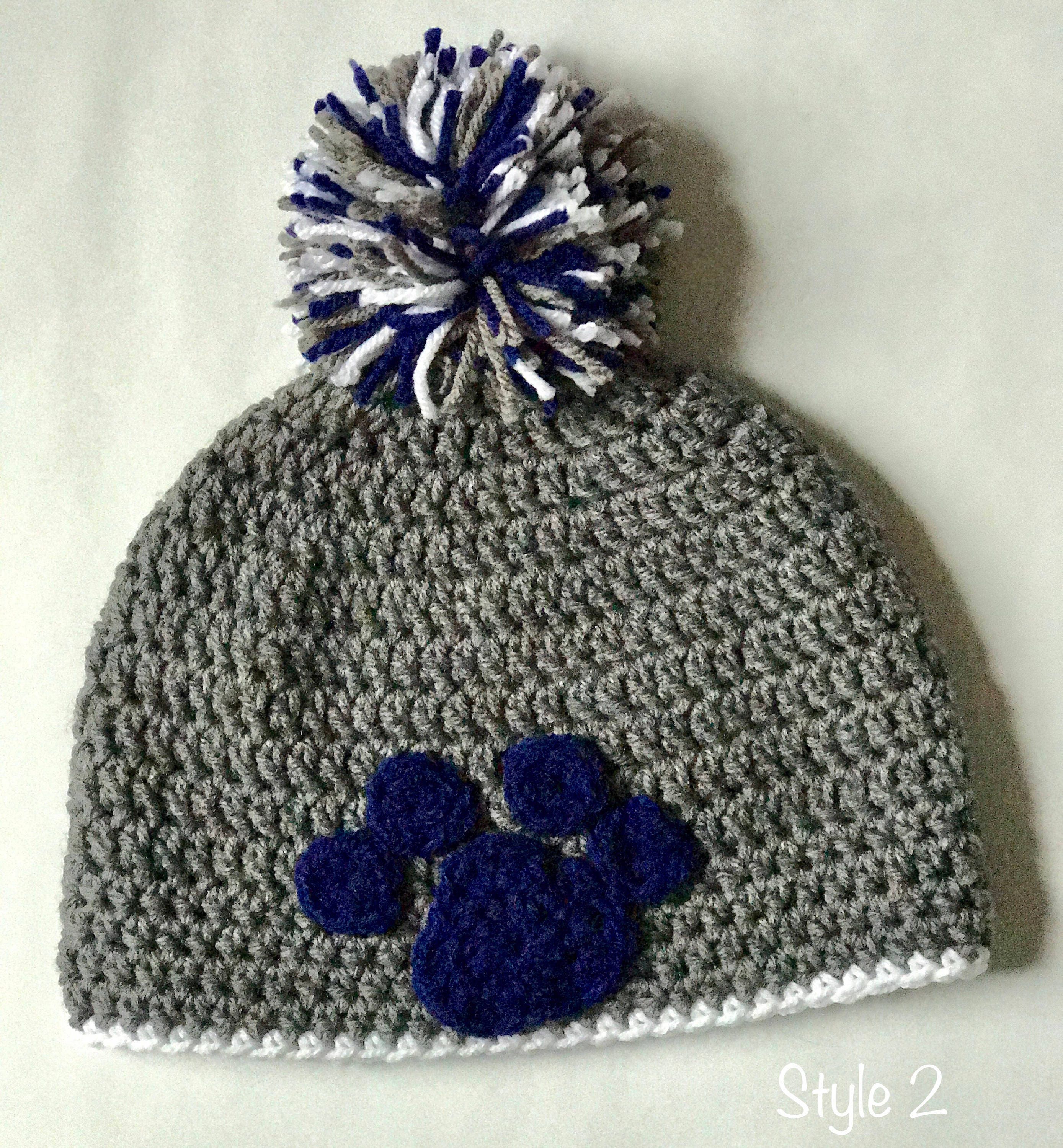 Handmade Football Paw Print Beanies