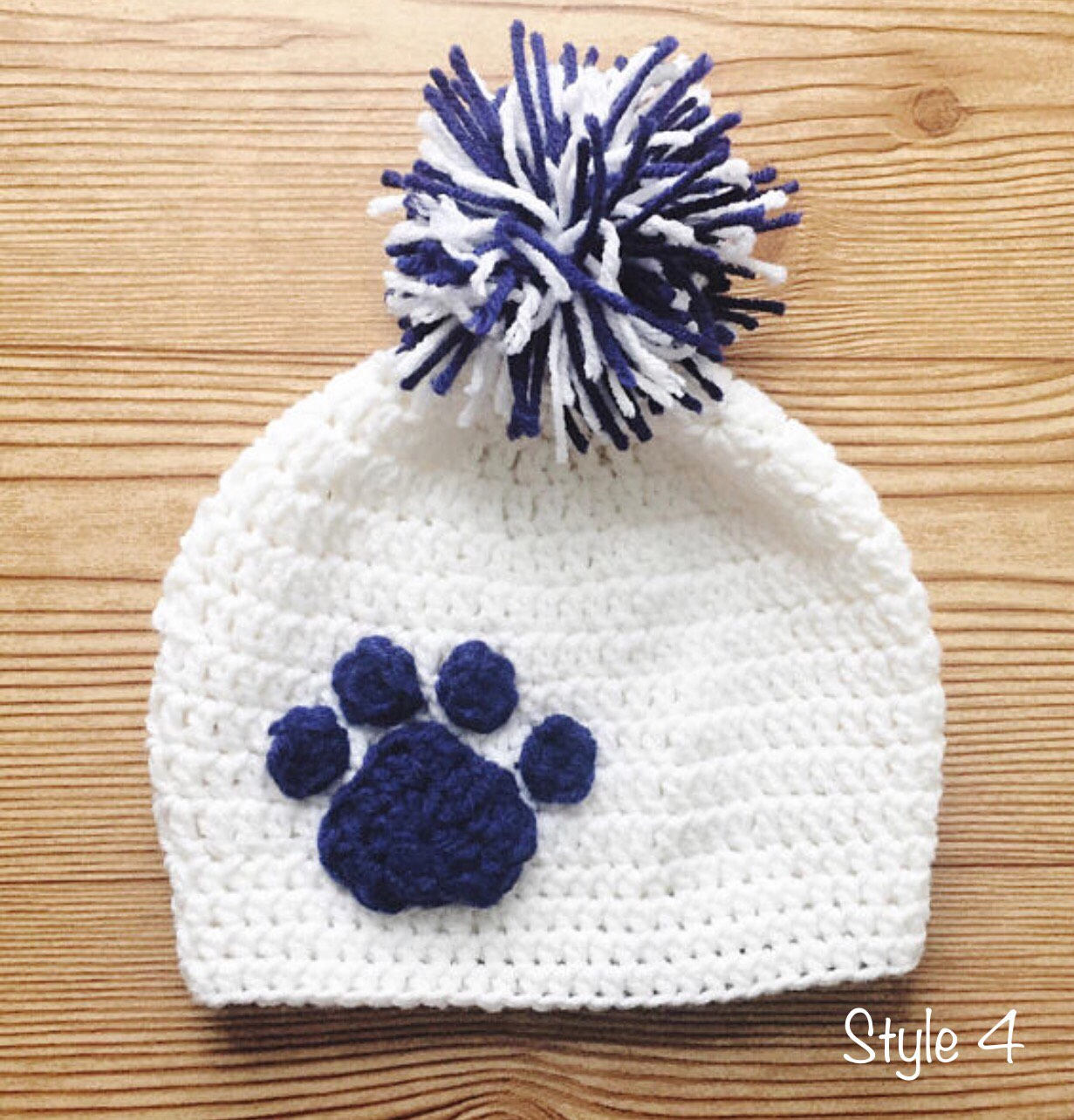 Handmade Football Paw Print Beanies