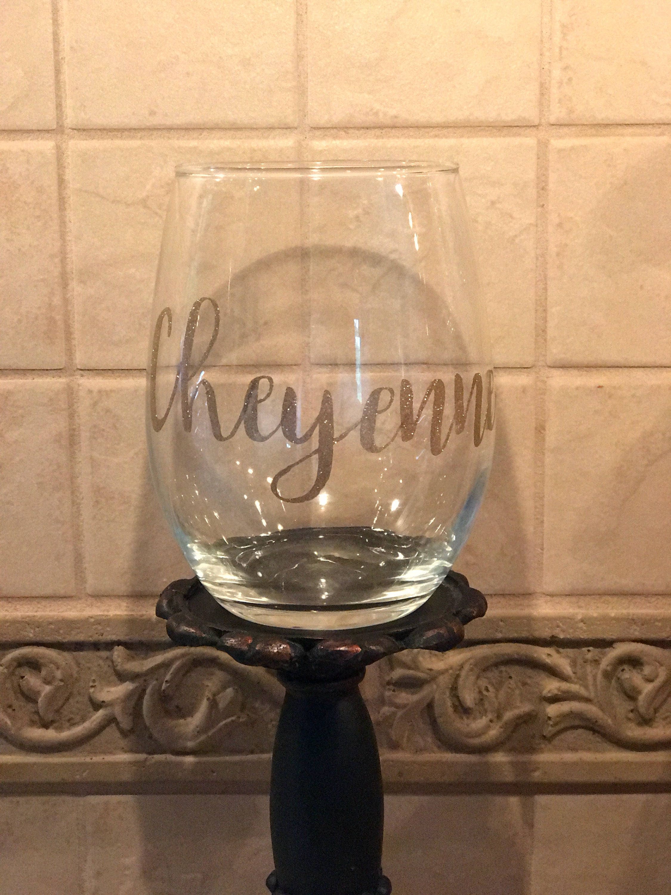 Personalized Gold Stemless Wine Glass