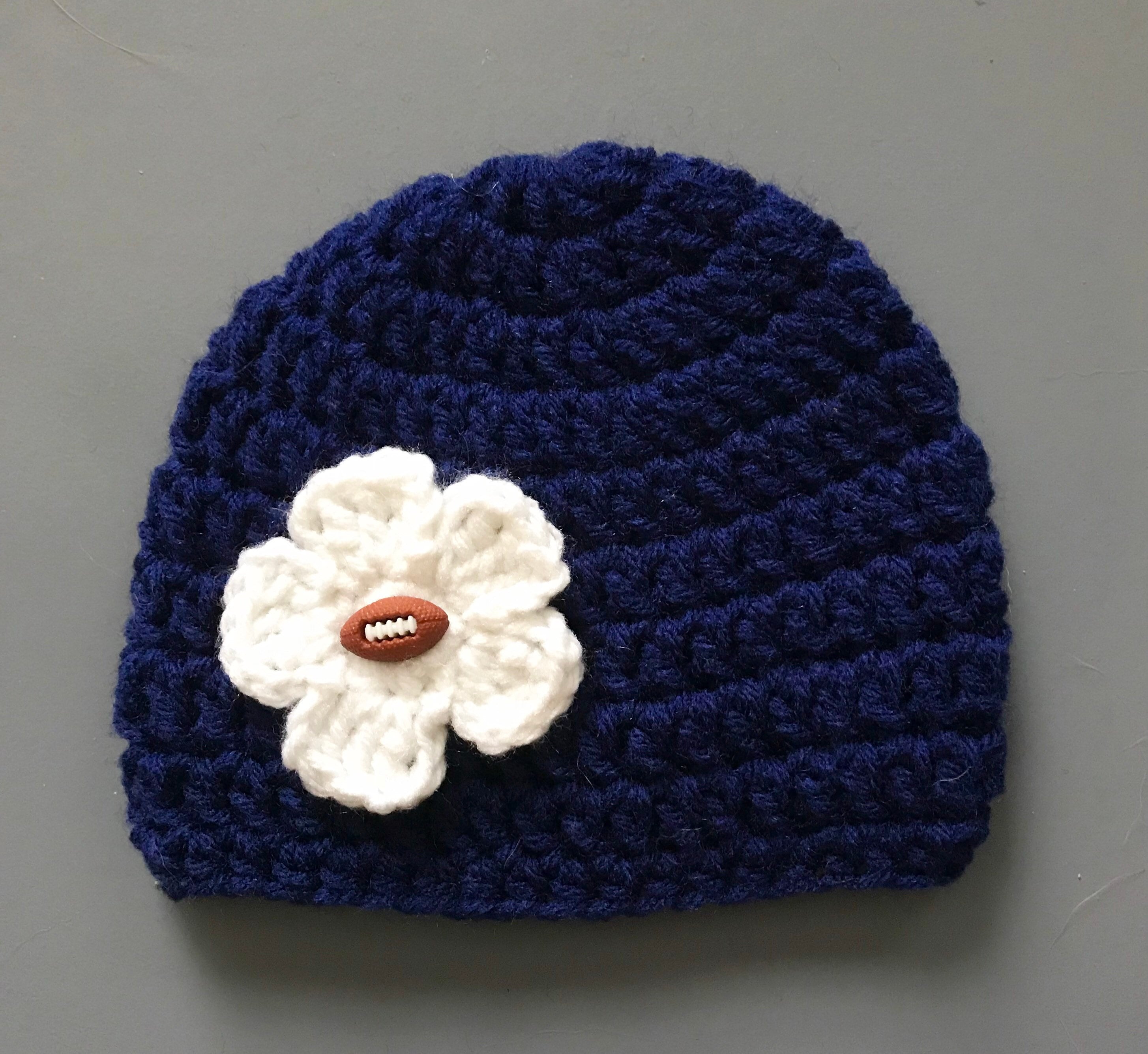 Handmade Paw Print Football Beanies