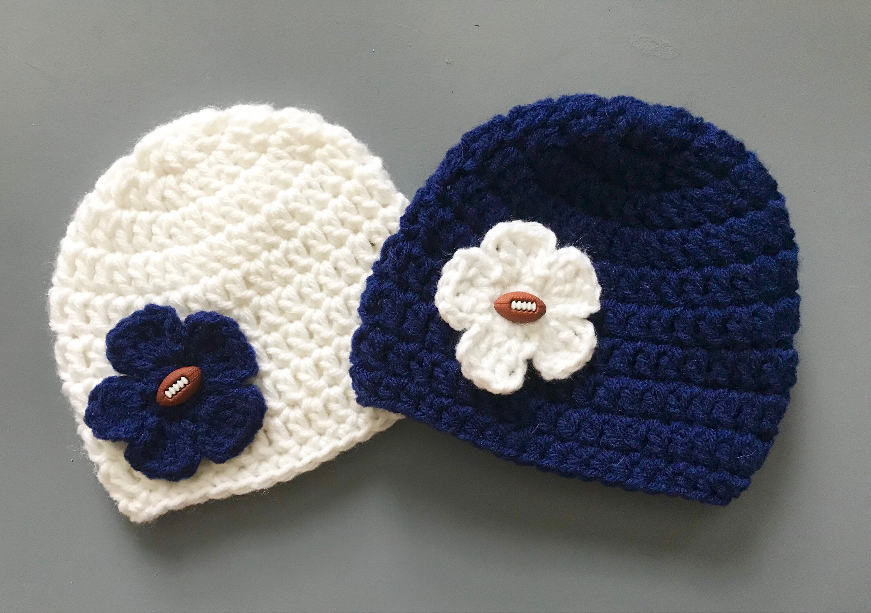 Handmade Paw Print Football Beanies