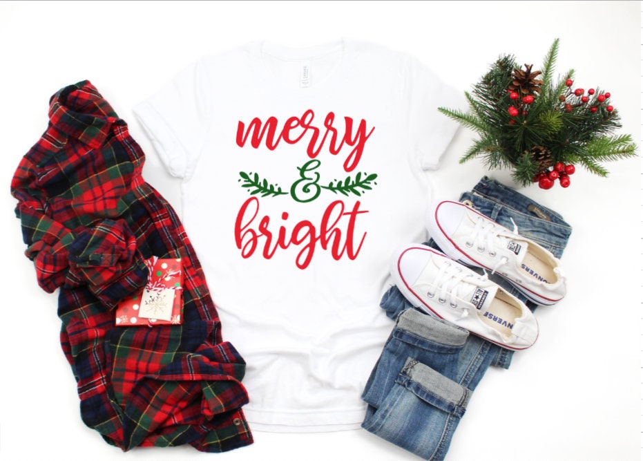 Merry and Bright White Christmas Tee
