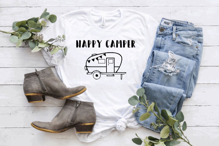Happy Camper White Tee