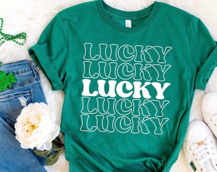 Lucky Lucky Lucky Saint Patricks Day Green Tee