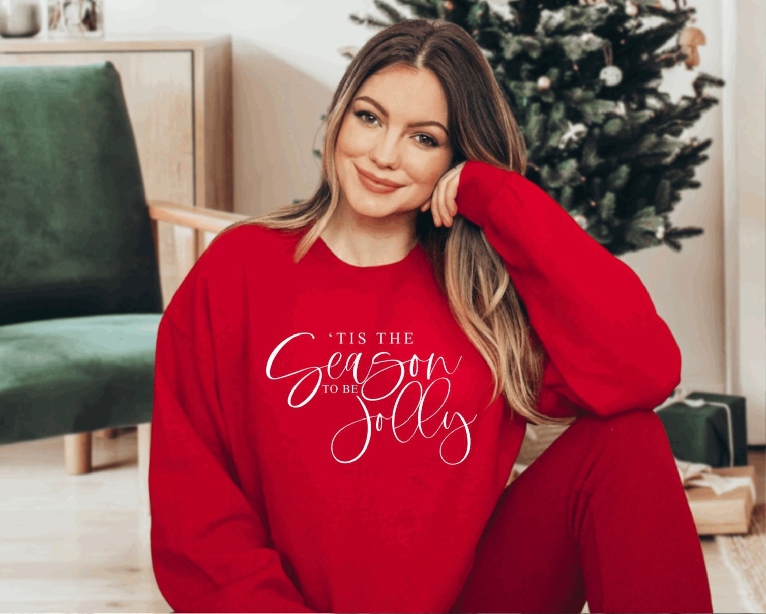 Tis The Season To Be Jolly Red Crewneck