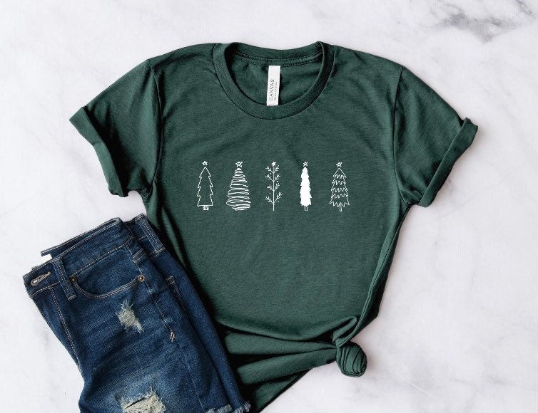 Simplistic Green Christmas Tree Tee