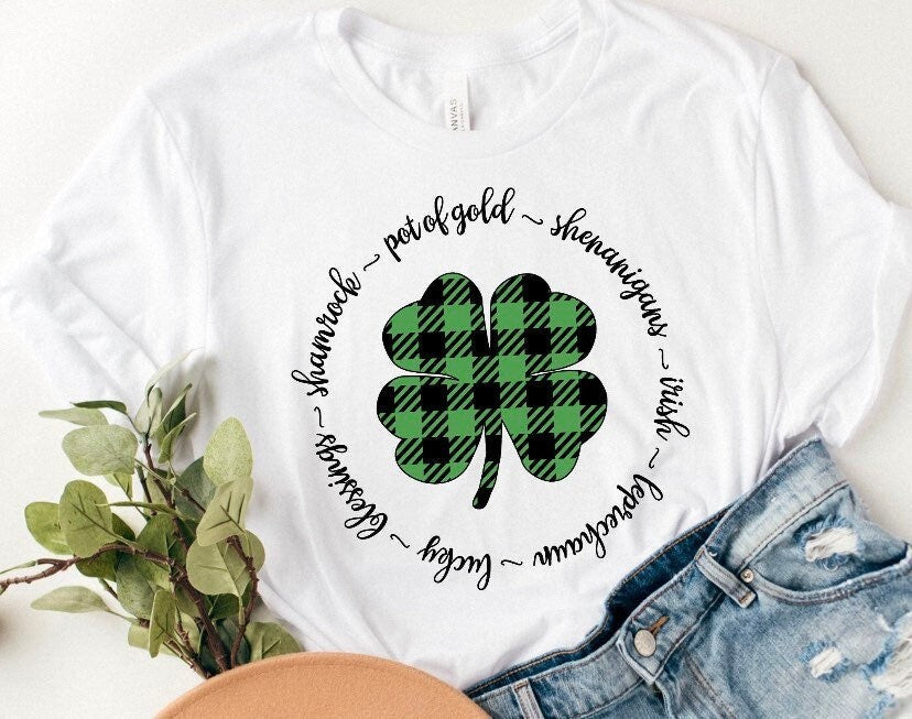 Saint Patricks Day Clover White Tee