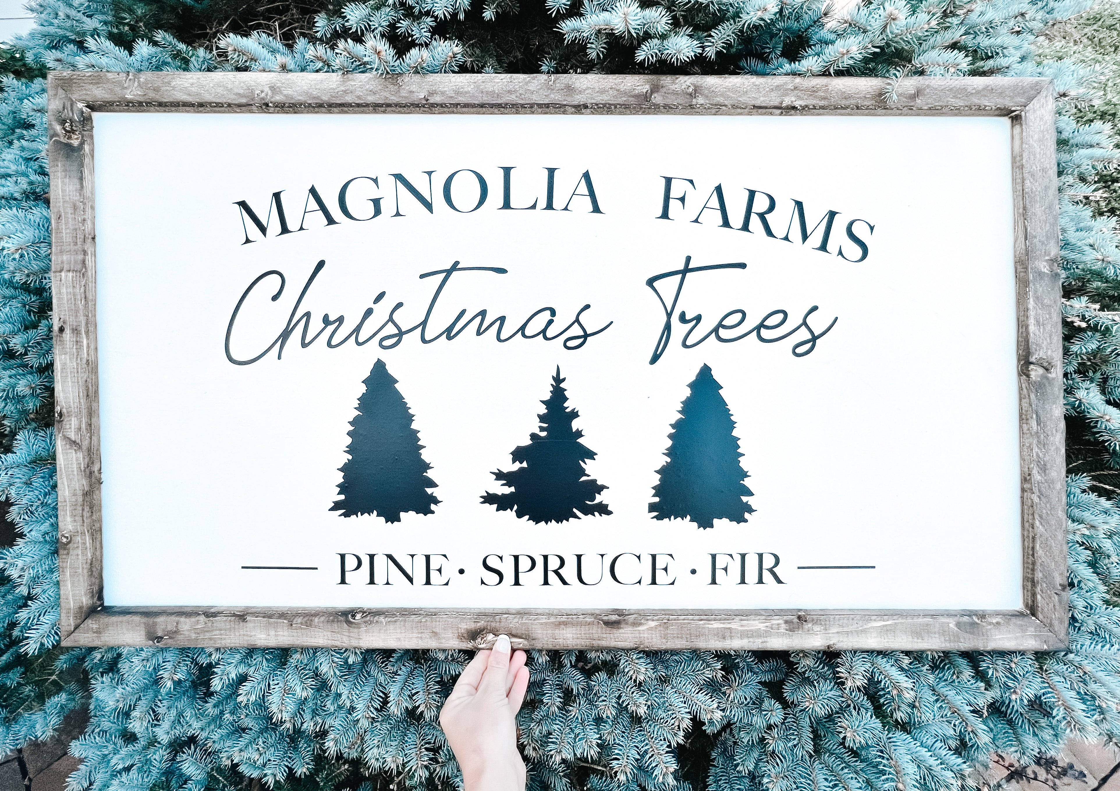 Magnolia Farms Christmas Tree Wooden Sign Decor