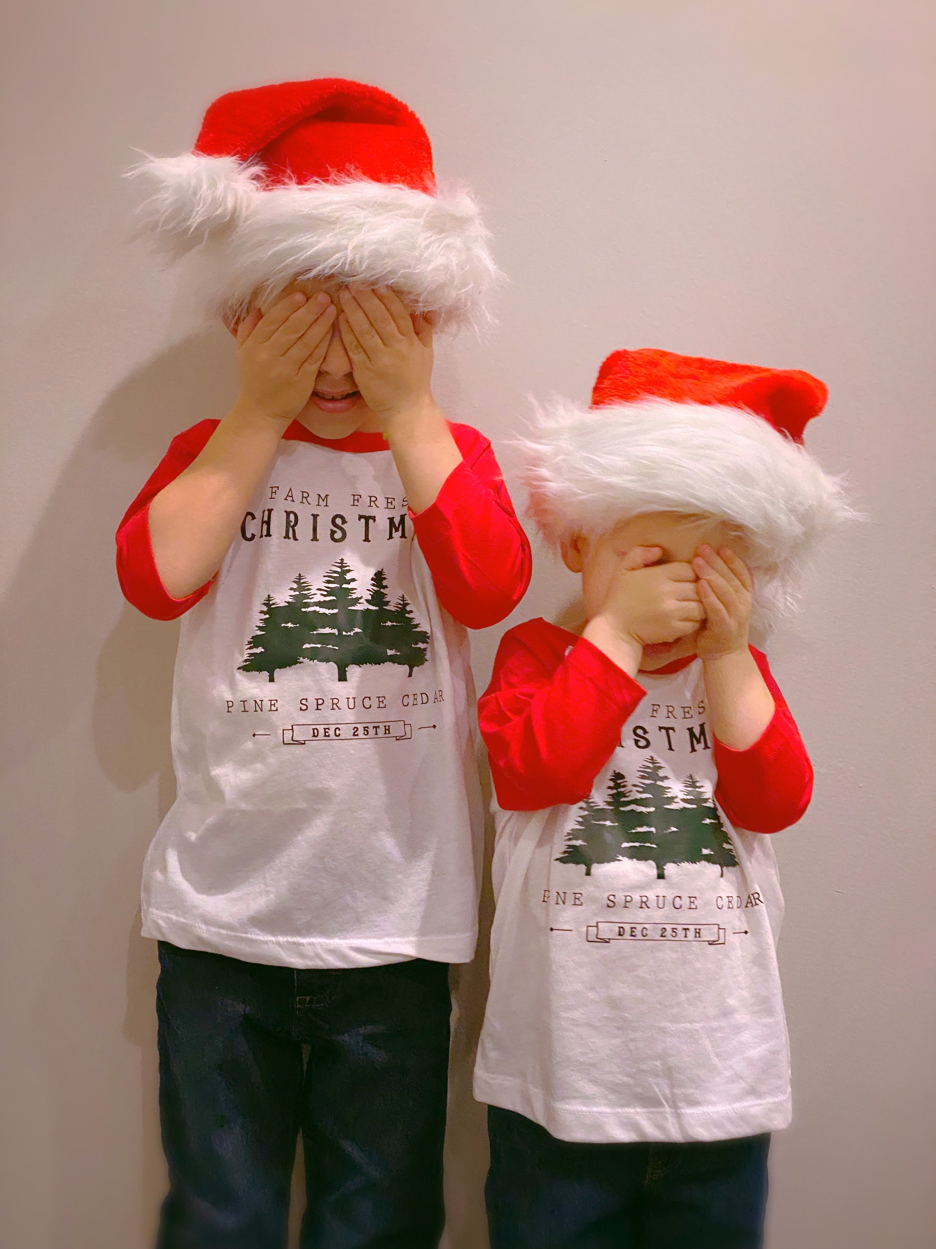 Farm Fresh Christmas Tree Raglan Baseball Length Shirt for Toddlers