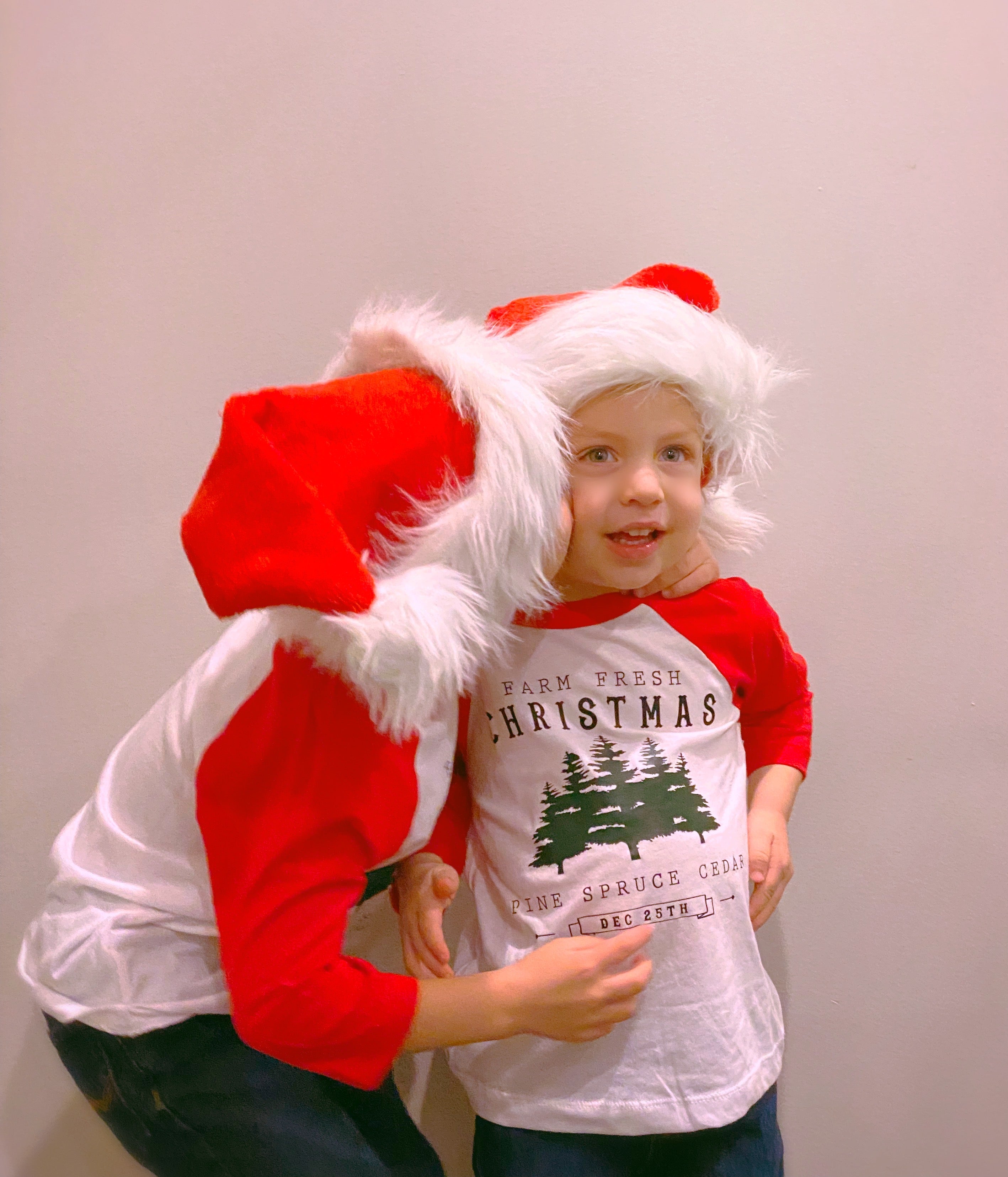 Farm Fresh Christmas Tree Raglan Baseball Length Shirt for Toddlers