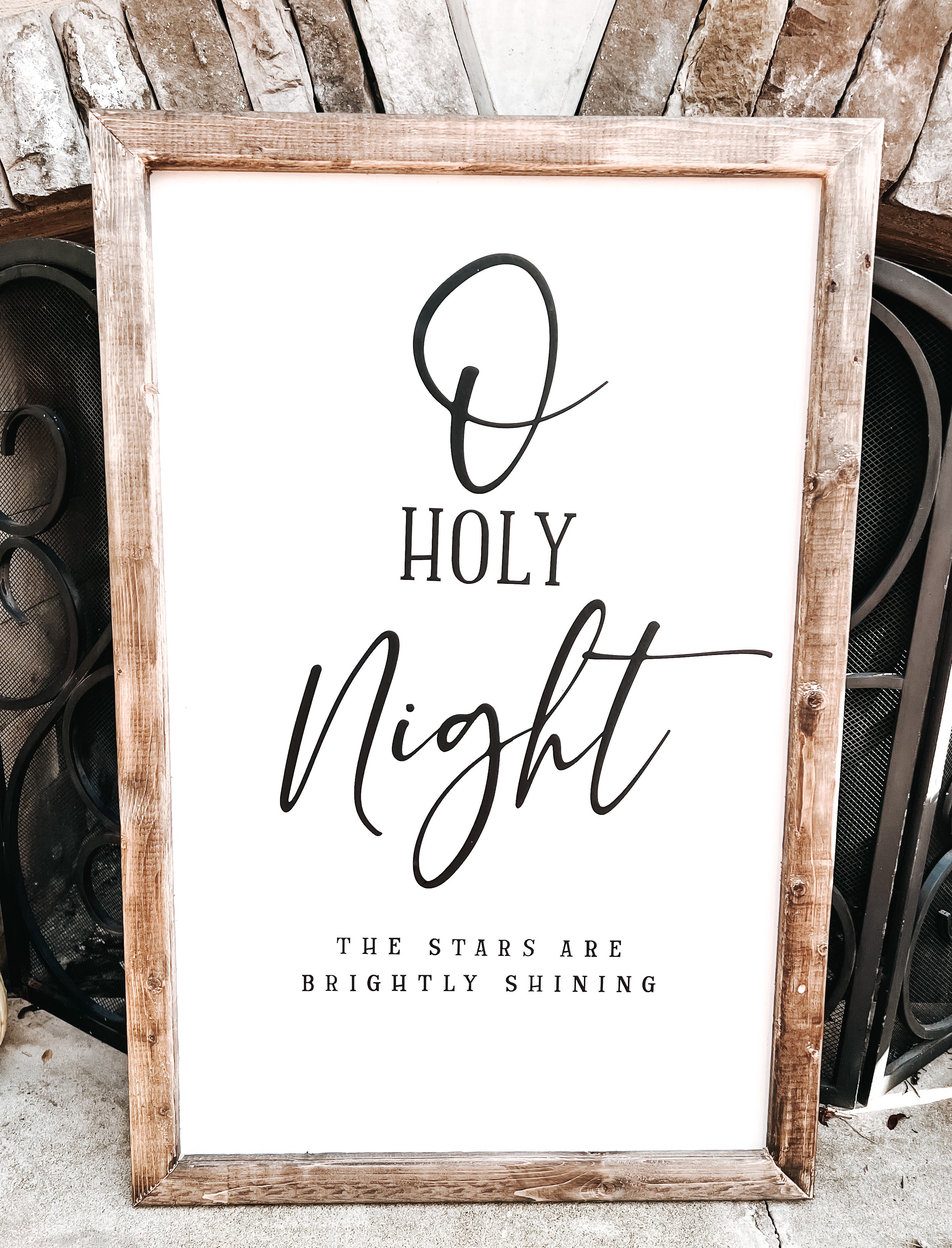 O Holy Night Wooden Christmas Decor Sign