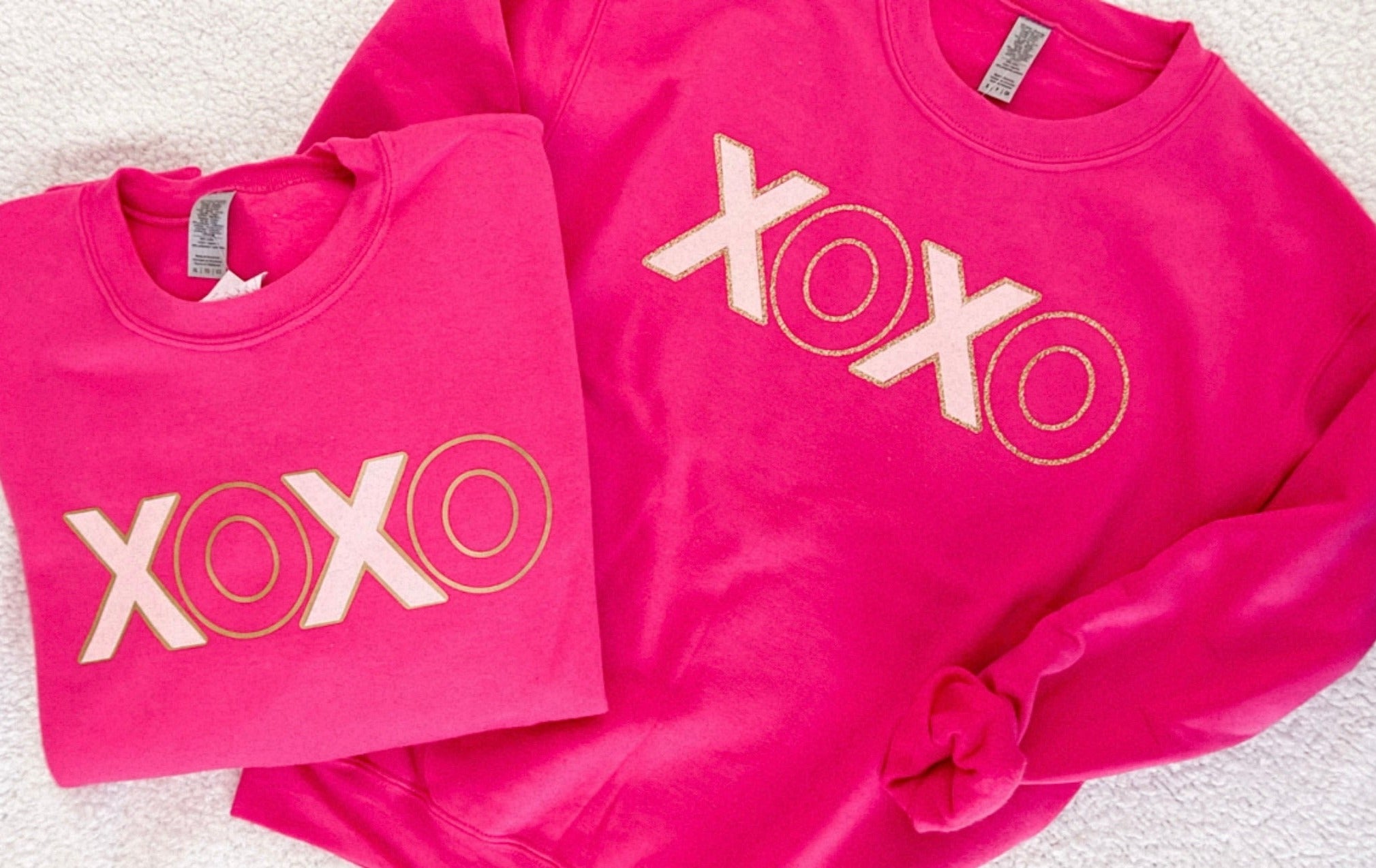 XOXO Valentines Day Hot Pink Crewneck
