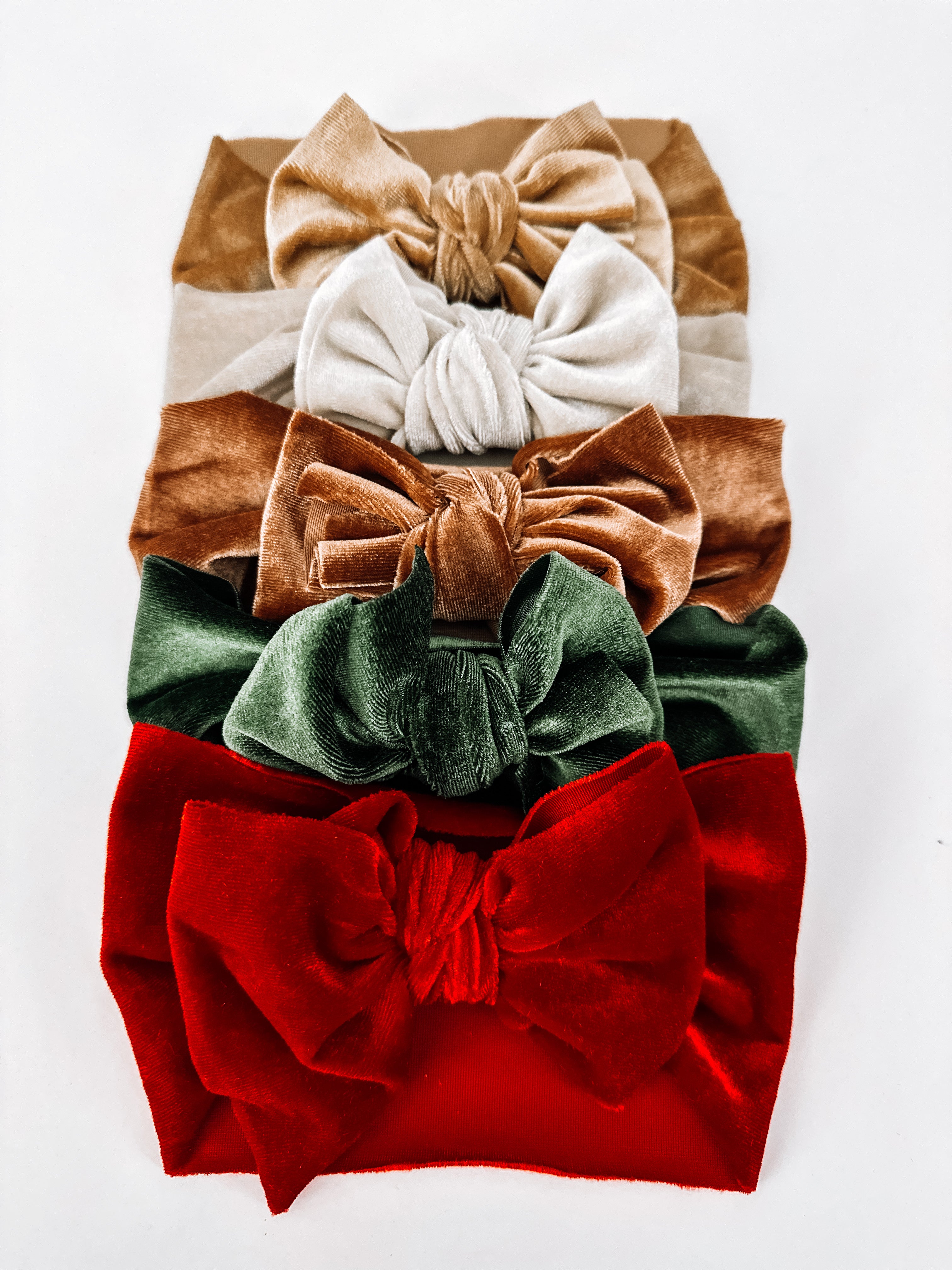 Christmas Colored Infant-Child Stretchy Velvet Headbands