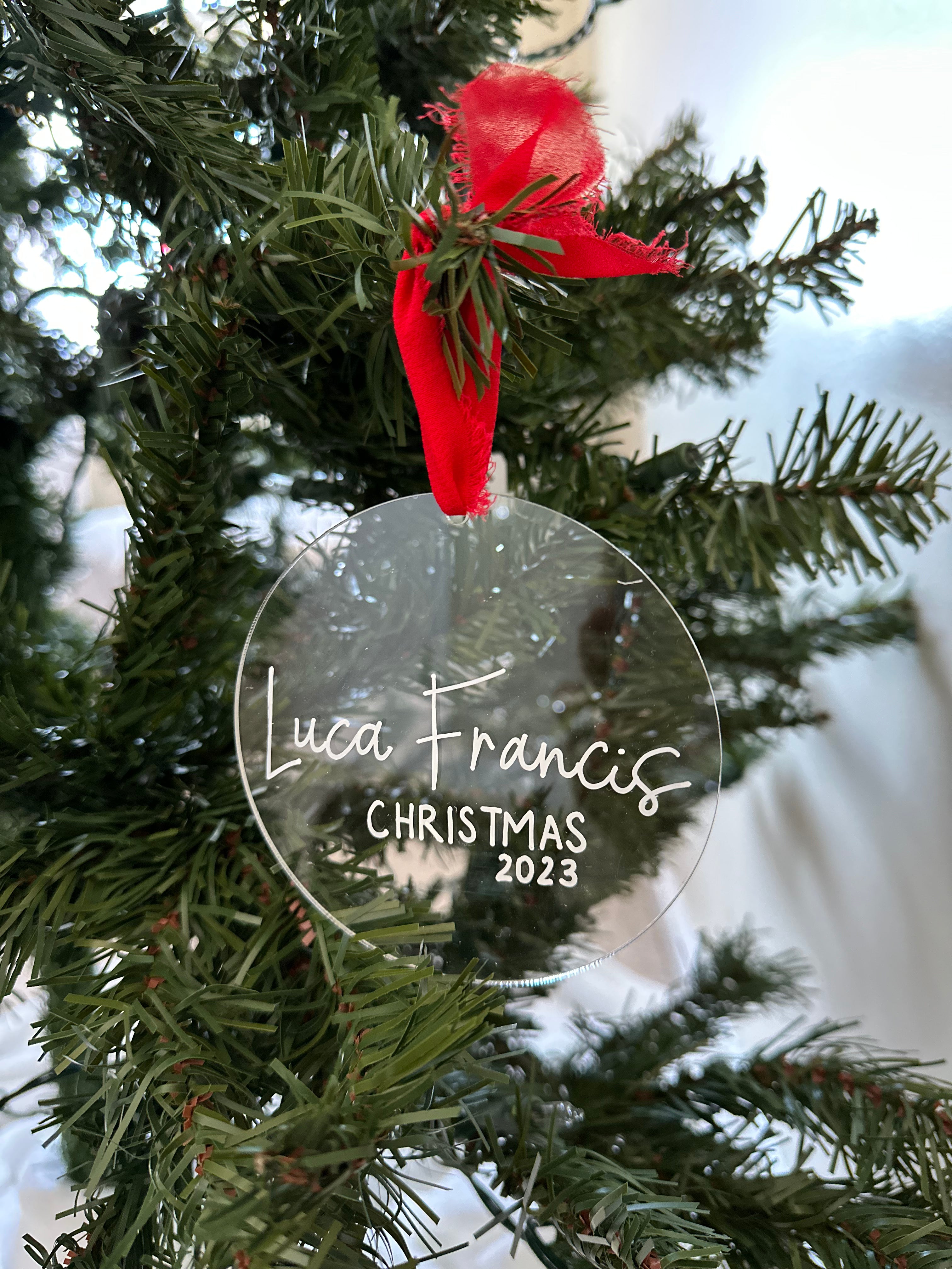 Personalized First Christmas Name Acrylic Christmas Ornament