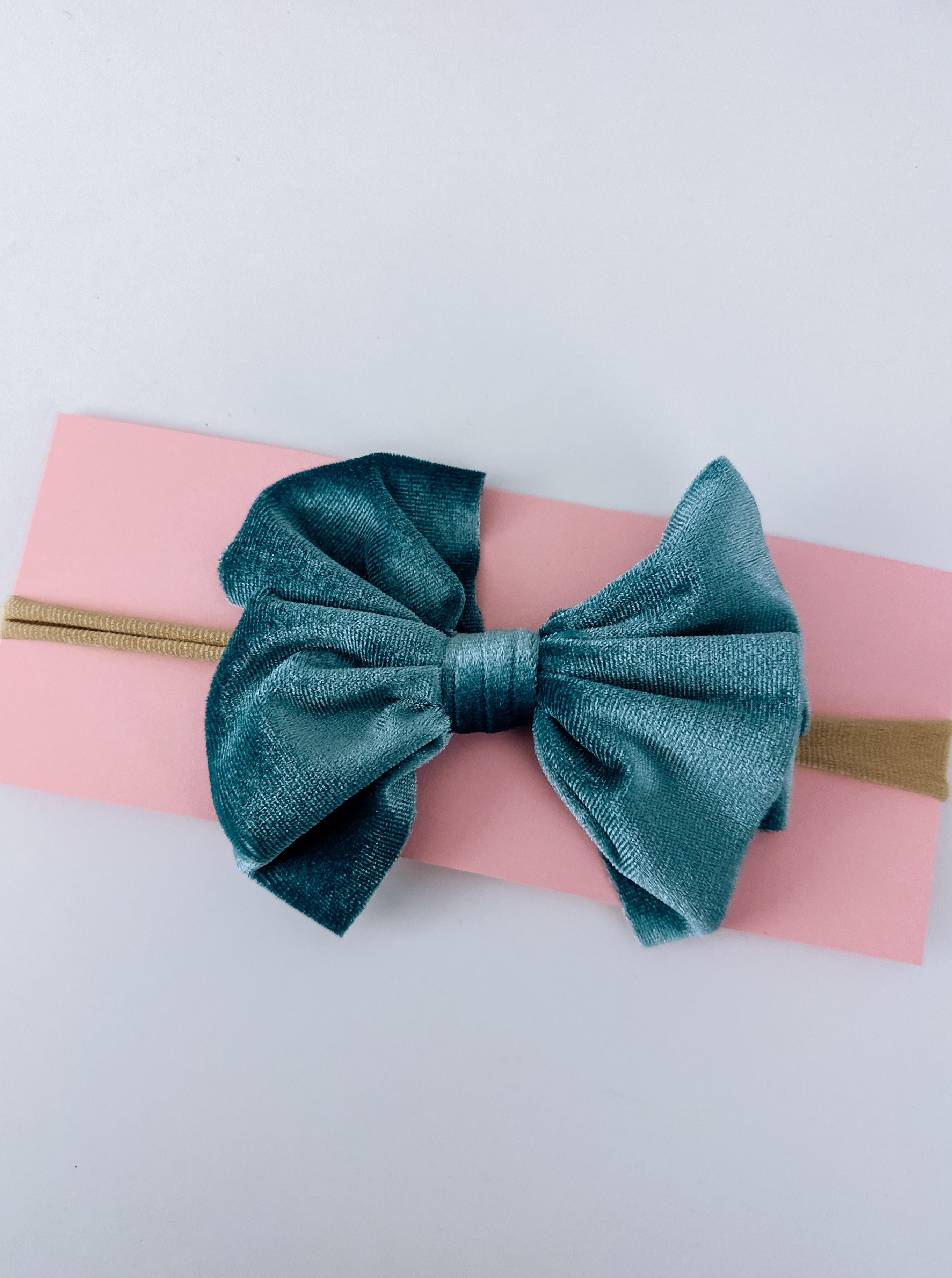 Infant-Child Thin Stretchy Velvet Bow Headbands