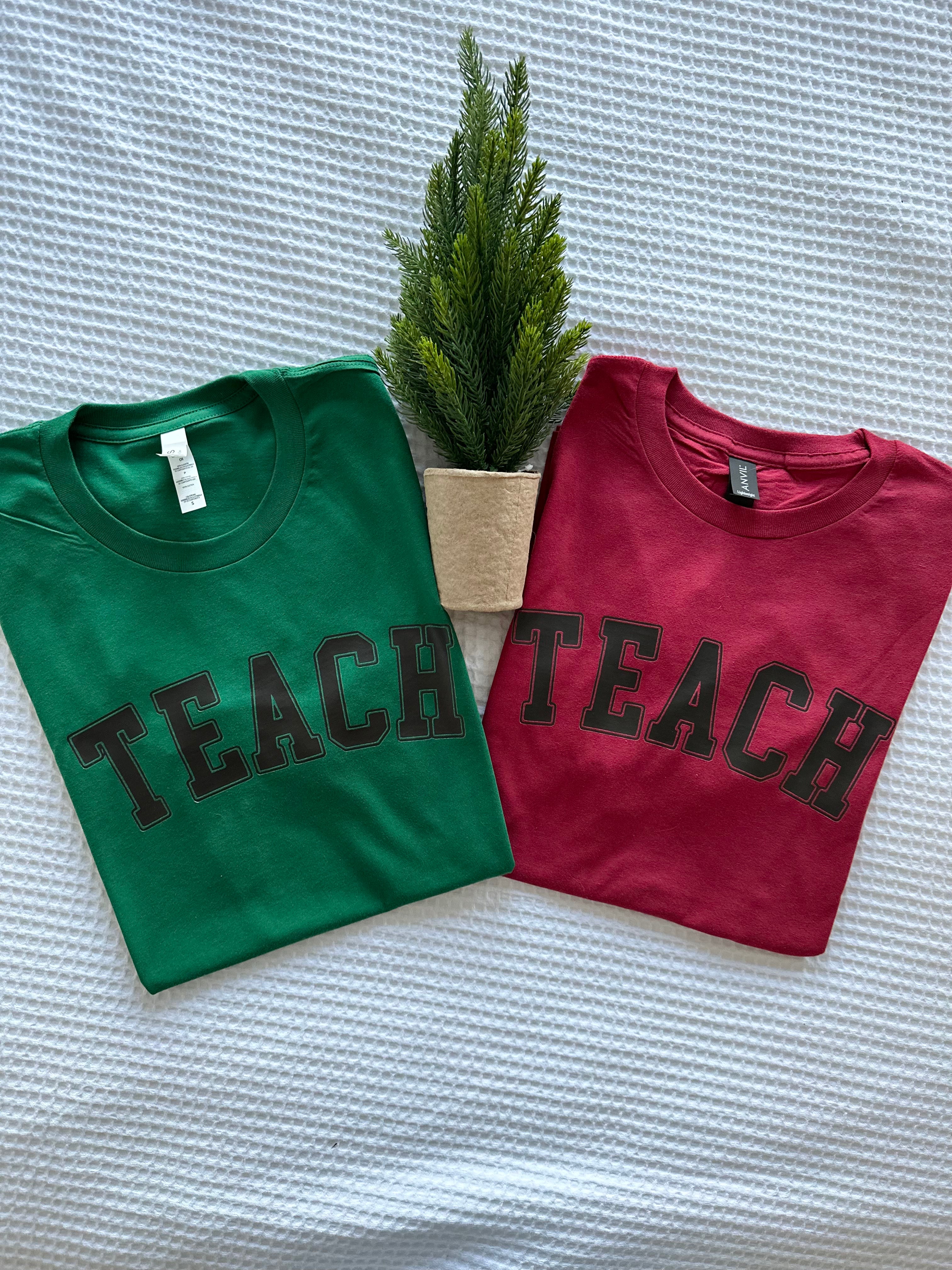 TEACH Red Christmas Tee