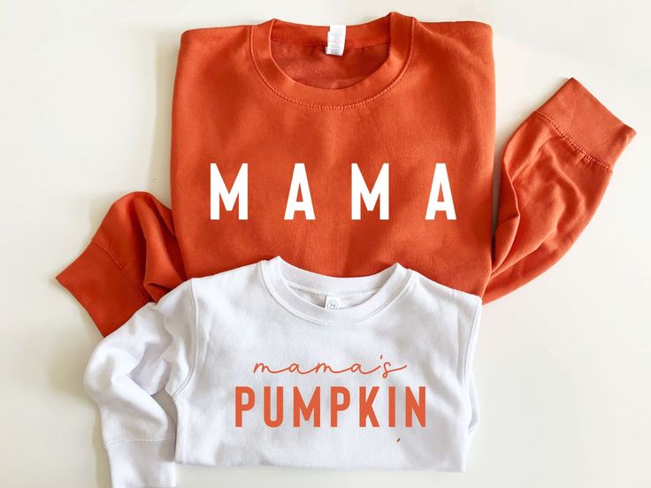 Fall Mama & Mama's Pumpkin Matching Shirts