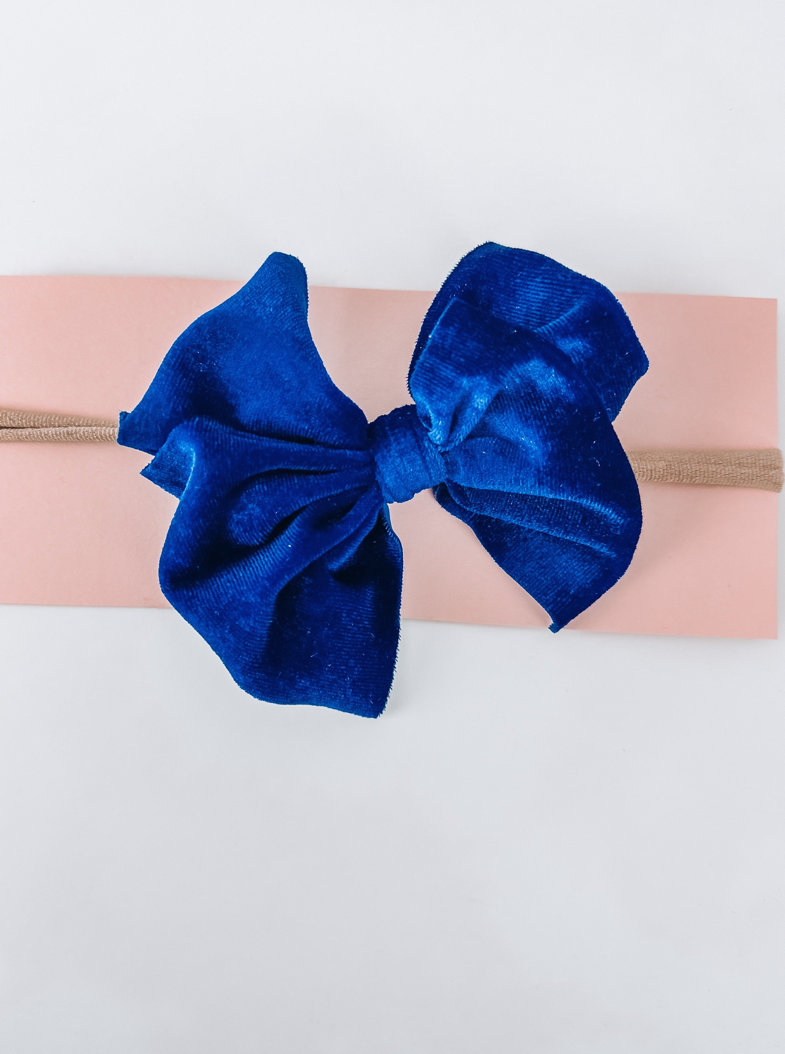 Infant-Child Thin Stretchy Velvet Bow Headbands