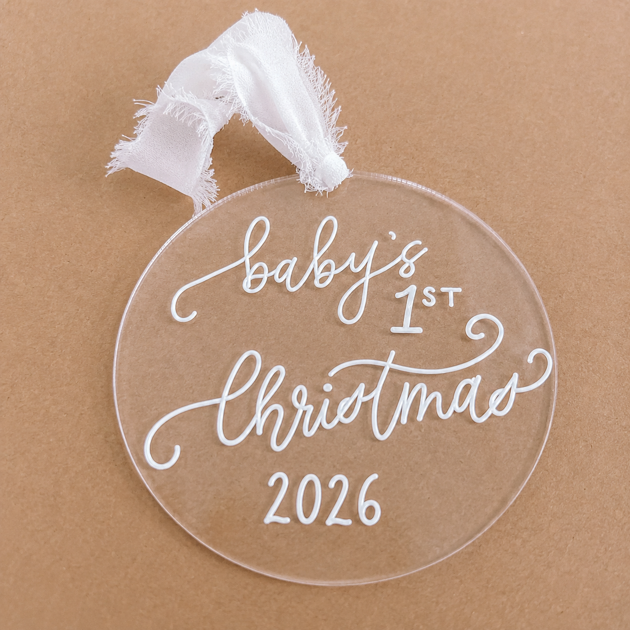 Personalized Baby’s 1st Christmas Ornament | Custom Year Acrylic Ornament