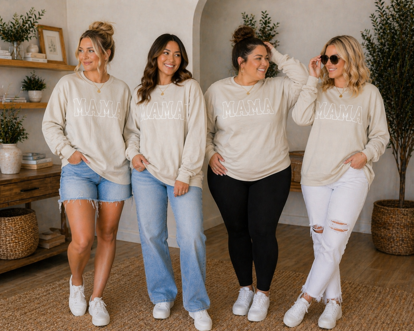 MAMA Neutral Crewneck Sweatshirt | Minimalist Mama Sweatshirt | Beige Mama Pullover | Trendy Mom Crewneck | Gift for Mom | Cozy Mom Sweatshirt