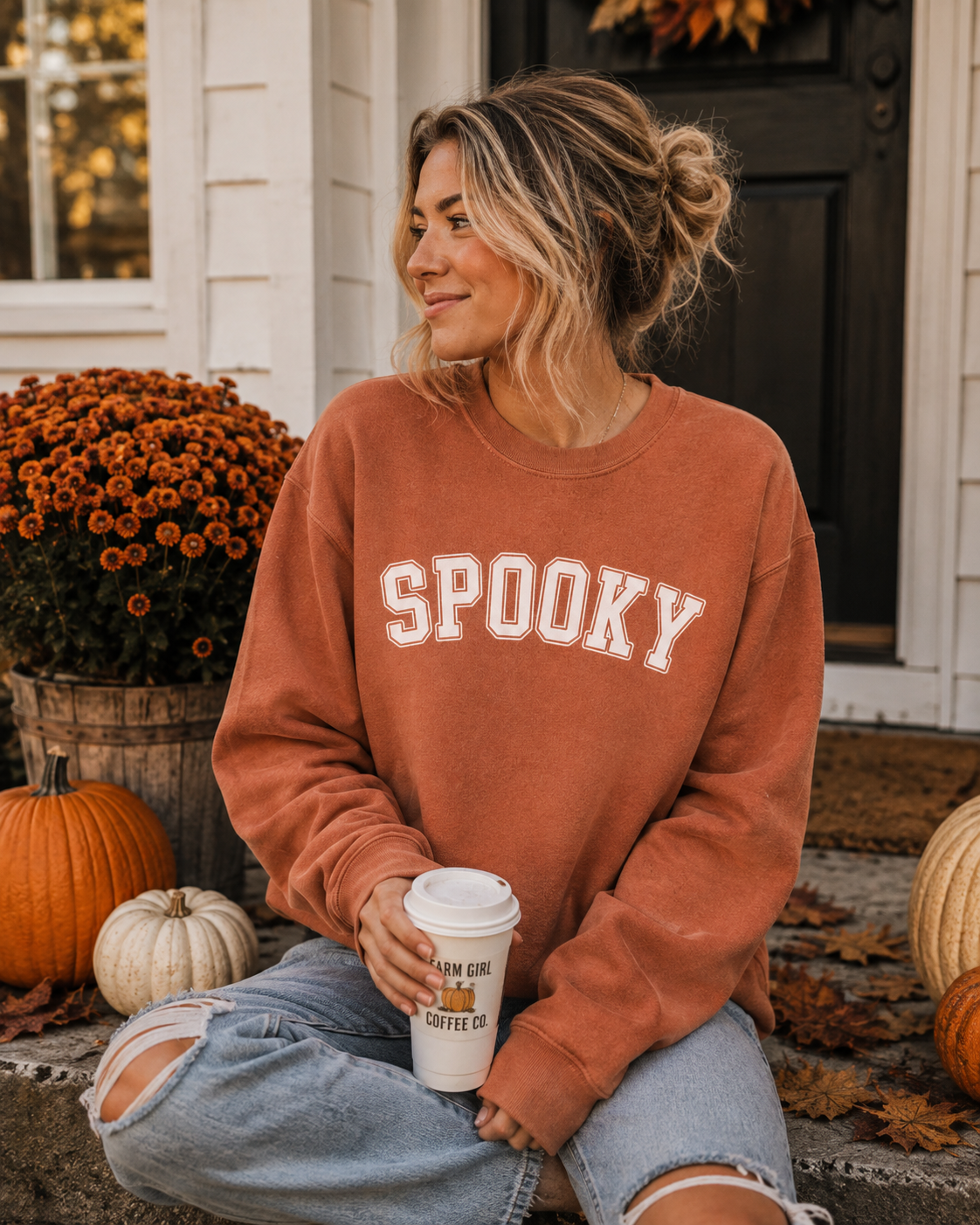 Spooky Orange Halloween Crewneck