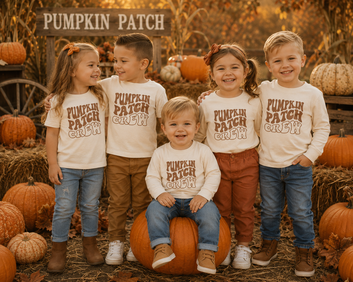 Pumpkin Patch Crew Fall Matching Shirts for Kids