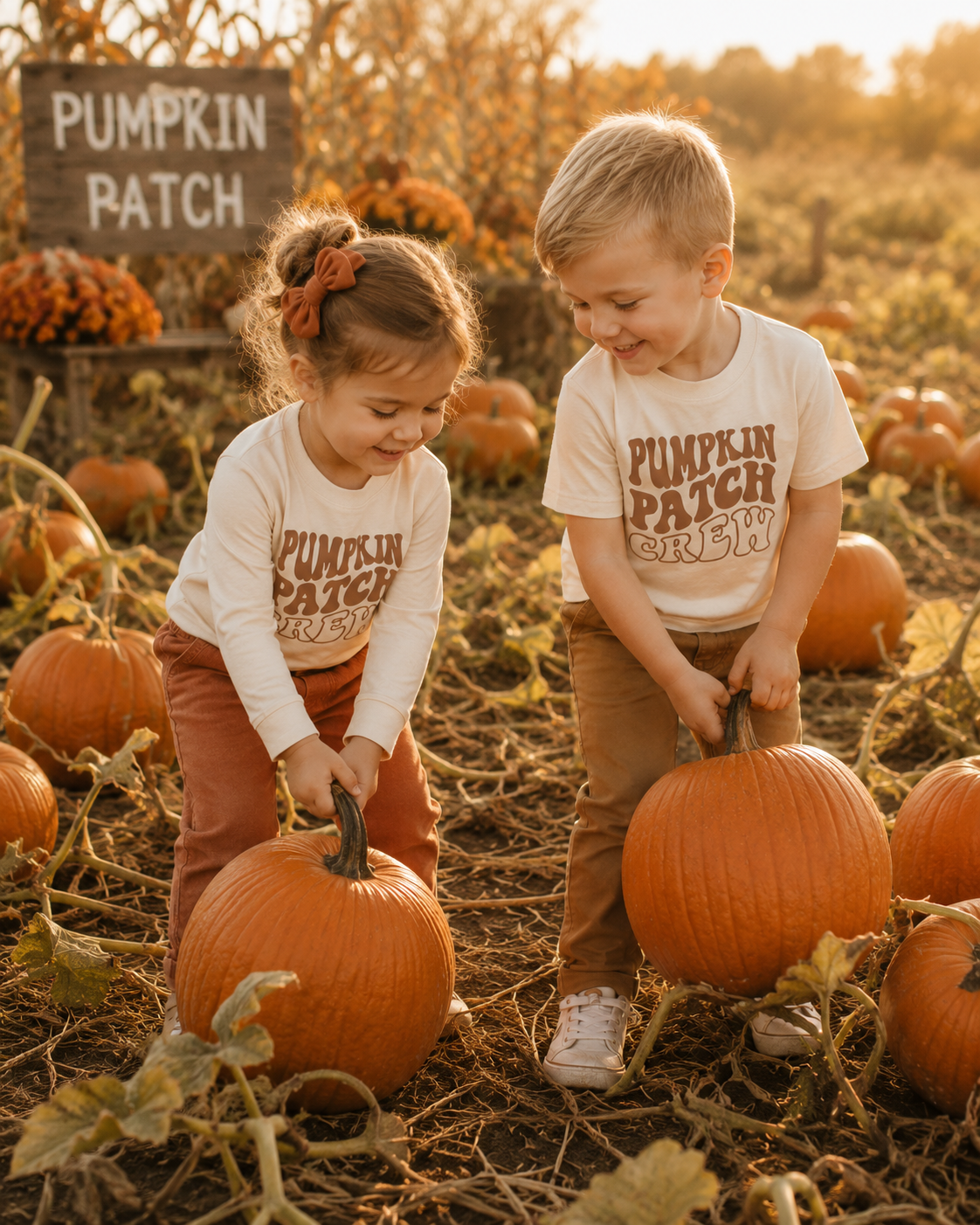 Pumpkin Patch Crew Fall Matching Shirts for Kids