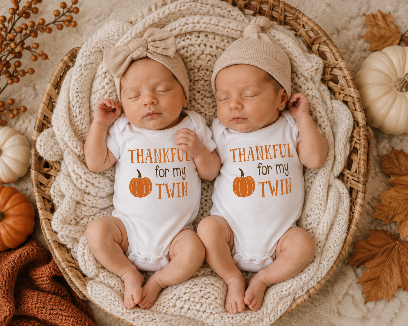 Thankful For My Twin Matching Fall Outfit for Twins