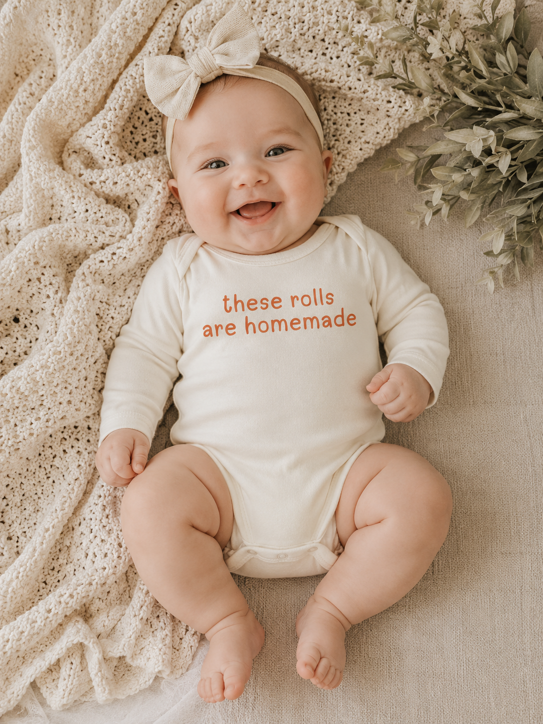 These Rolls Are Homemade Neutral Fall Outfit – Funny Thanksgiving Outfit for Kids
