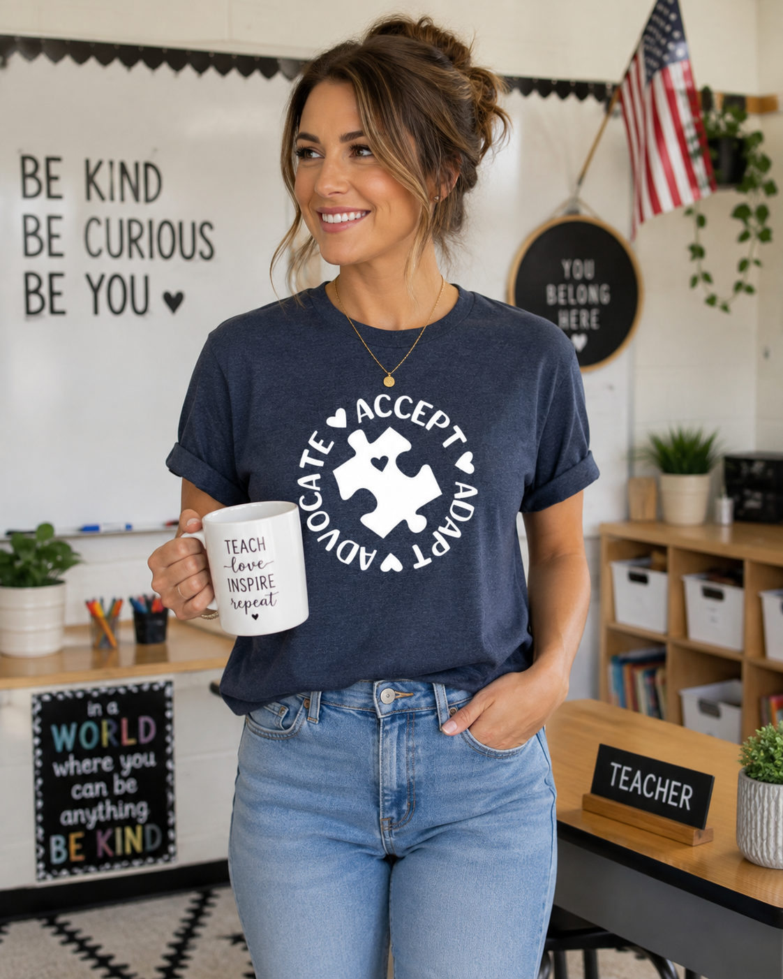 Advocate Accept Adapt Autism Awareness T-Shirt