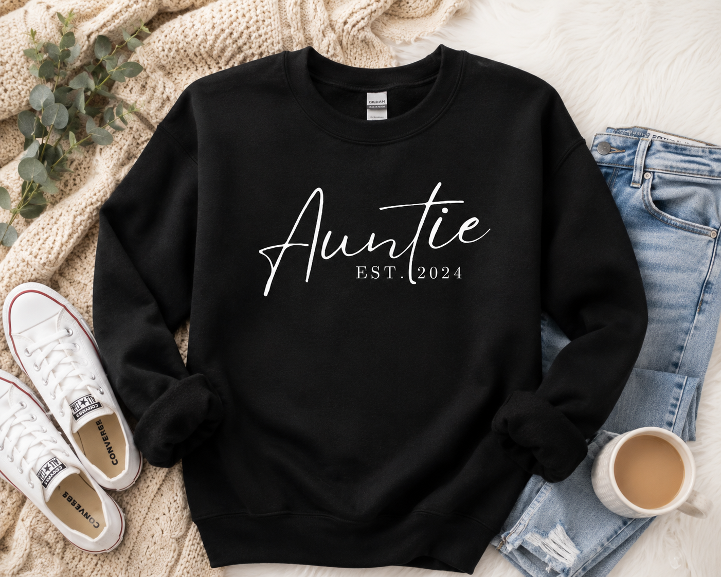 Auntie Sweatshirt | Personalized Aunt Crewneck | Auntie Est. Year Sweatshirt | Aunt Gift | Auntie Christmas Gift | New Aunt Gift