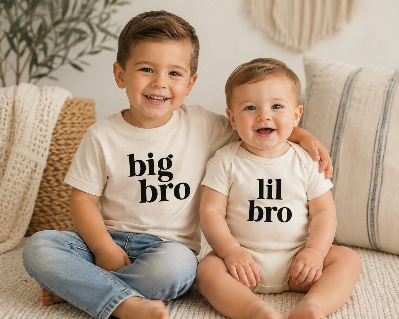 Big Bro & Lil Bro Matching Shirts | Big Brother Little Brother Outfits | Brother Matching Shirts | New Baby Announcement Outfit