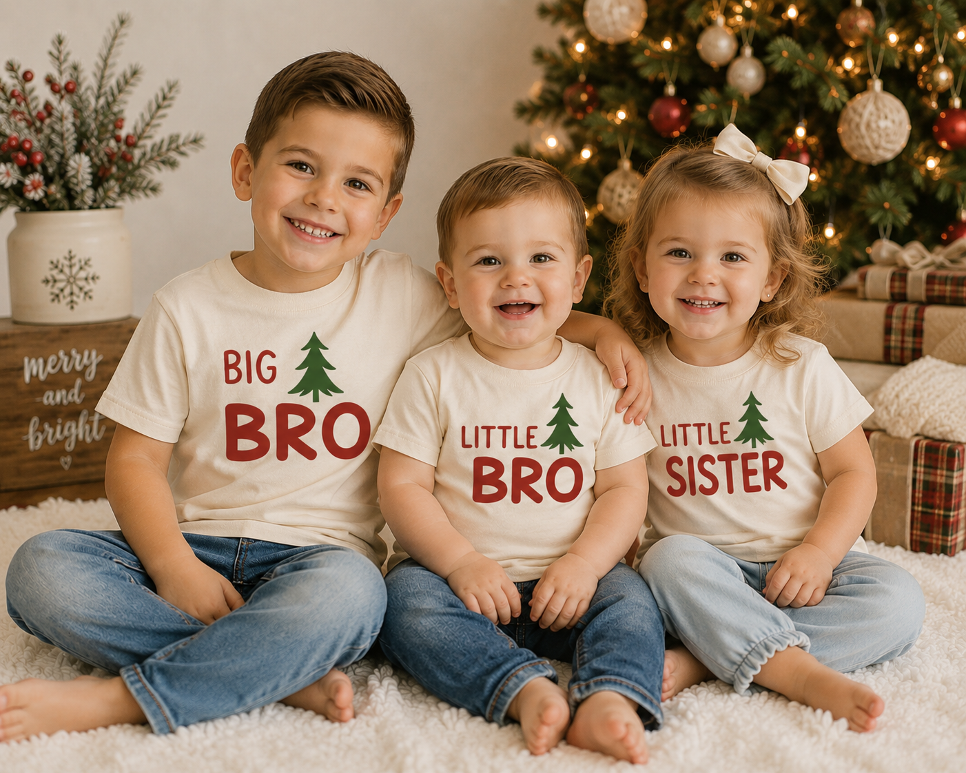 Matching Christmas Shirts for Siblings,  Big Sister & Little Sister Matching Shirts, Big Bro & Little Bro Shirts | Christmas Sibling Shirts