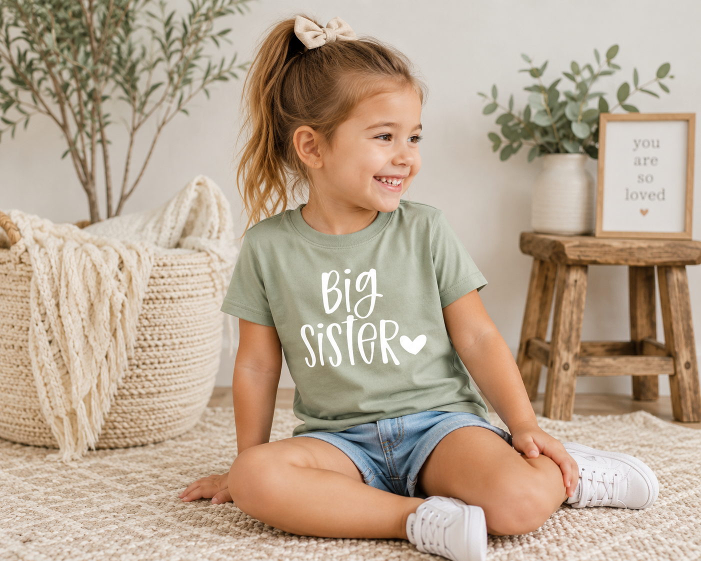 Big Sister Sage Green Shirt for Big Sisters
