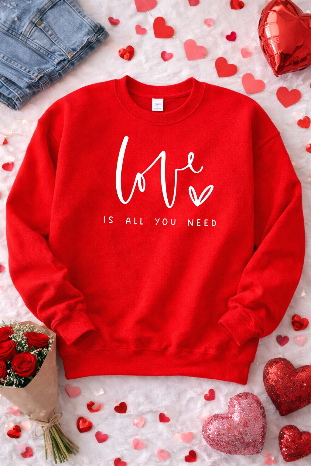 Love Is All You Need Red Valentine Crewneck