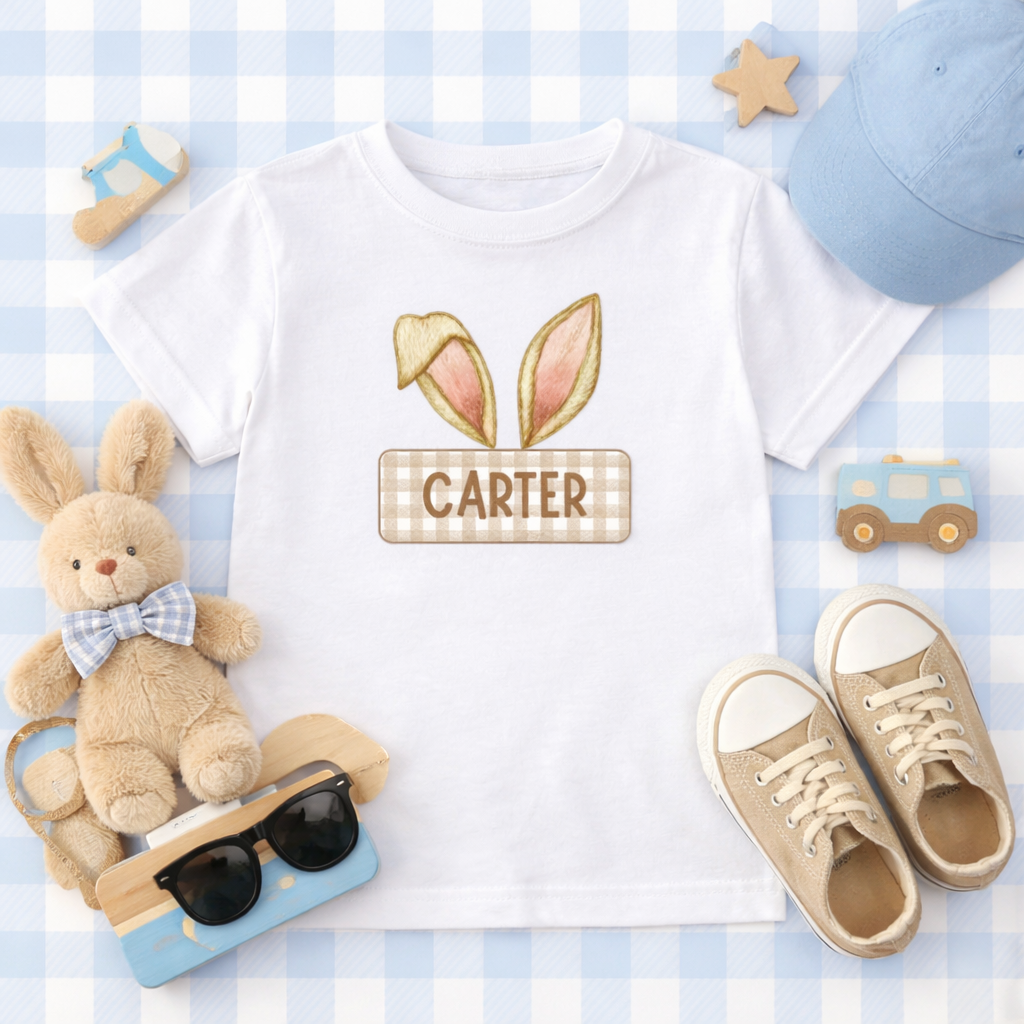 Personalized Bunny Girl Shirt | Custom Name Toddler Shirt | Easter Girl Outfit | Bunny Shirt with Name | Spring Kids Shirt