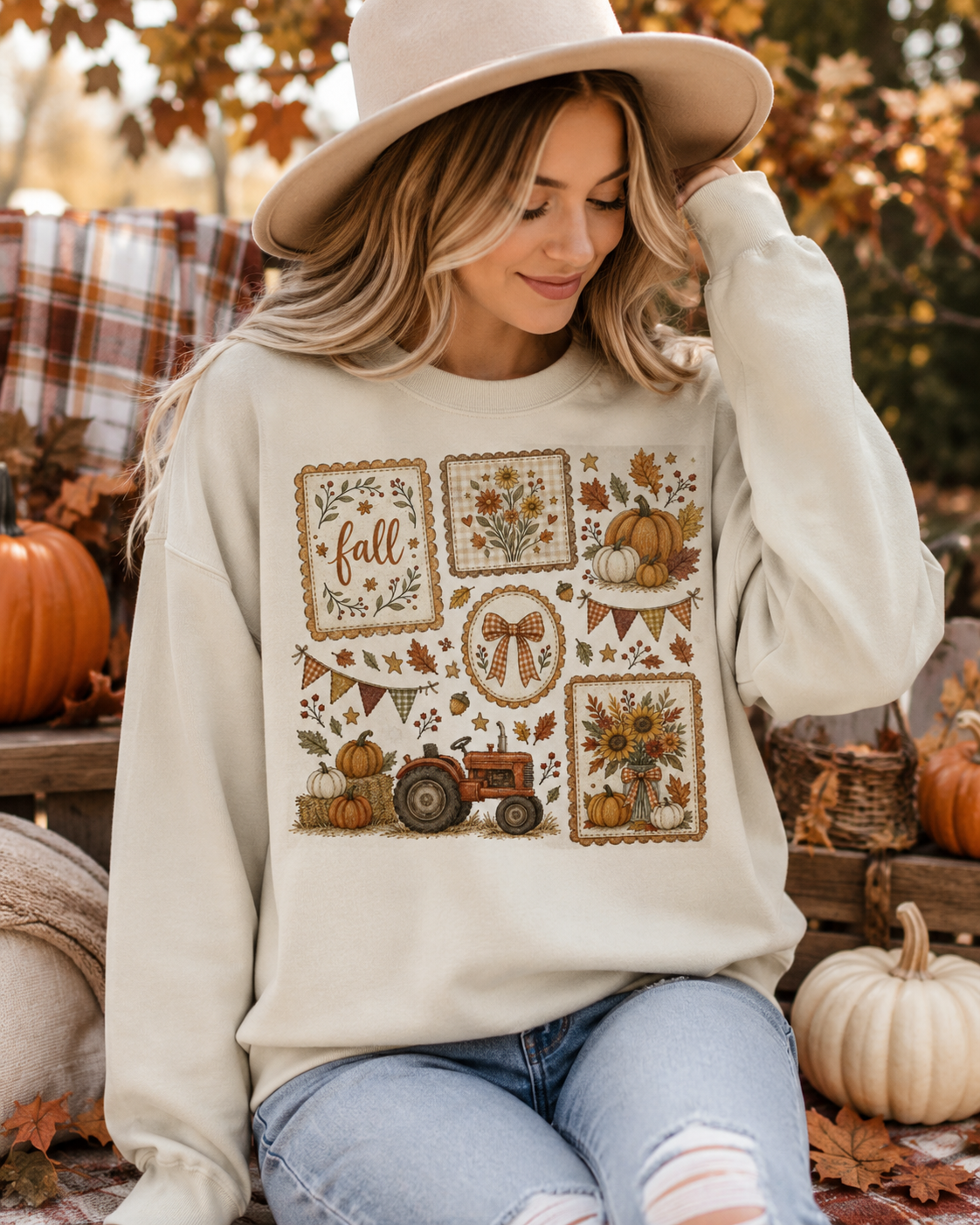 Fall Vintage Collage Sweatshirt | Vintage Fall Crewneck | Pumpkin Sweatshirt | Autumn Graphic Sweatshirt | Cute Fall Outfit
