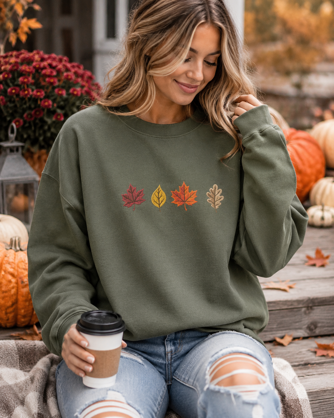 Fall Leaves Crewneck Sweatshirt | Autumn Sweatshirt | Cozy Fall Pullover