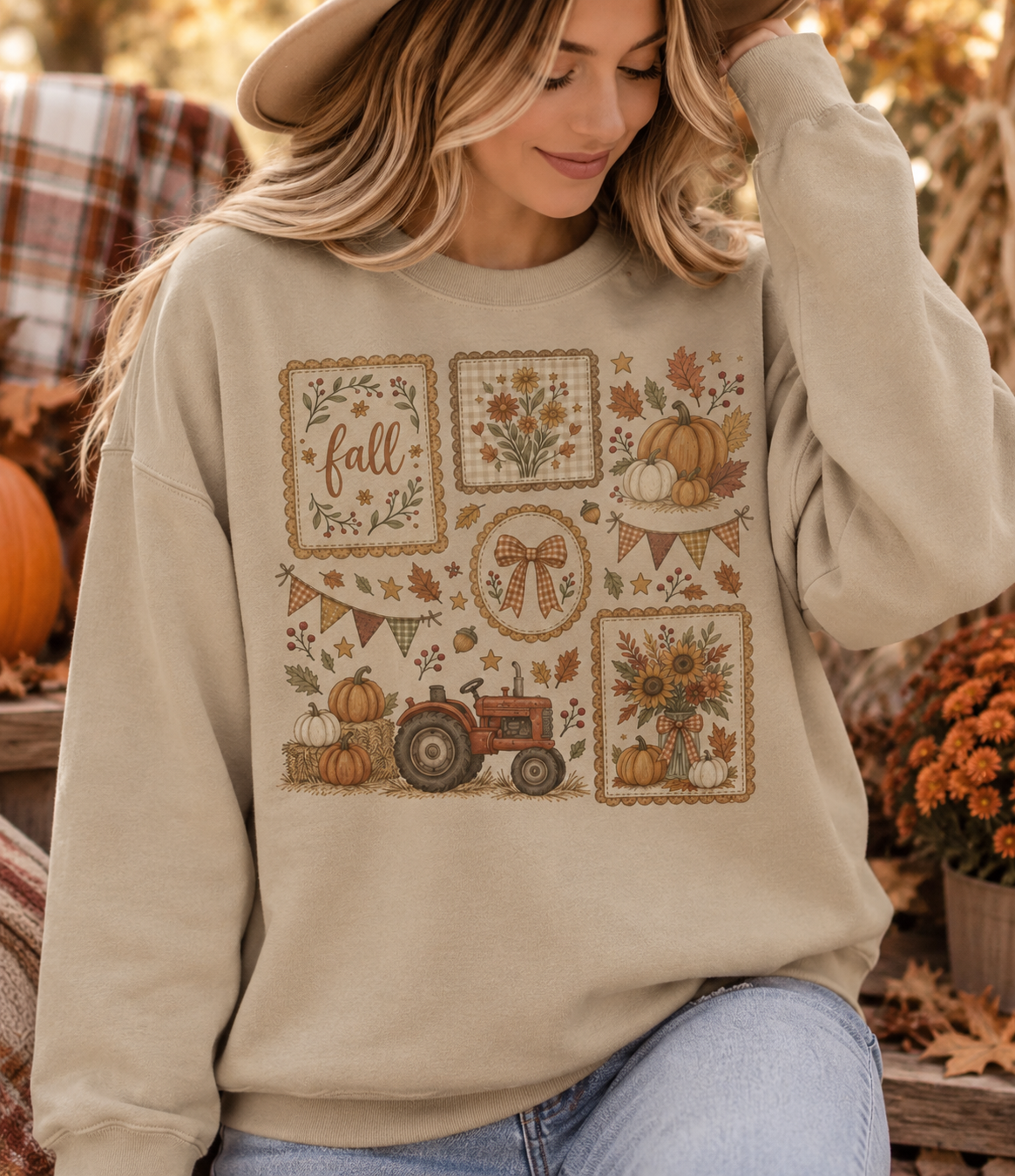 Fall Vintage Collage Sweatshirt | Vintage Fall Crewneck | Pumpkin Sweatshirt | Autumn Graphic Sweatshirt | Cute Fall Outfit