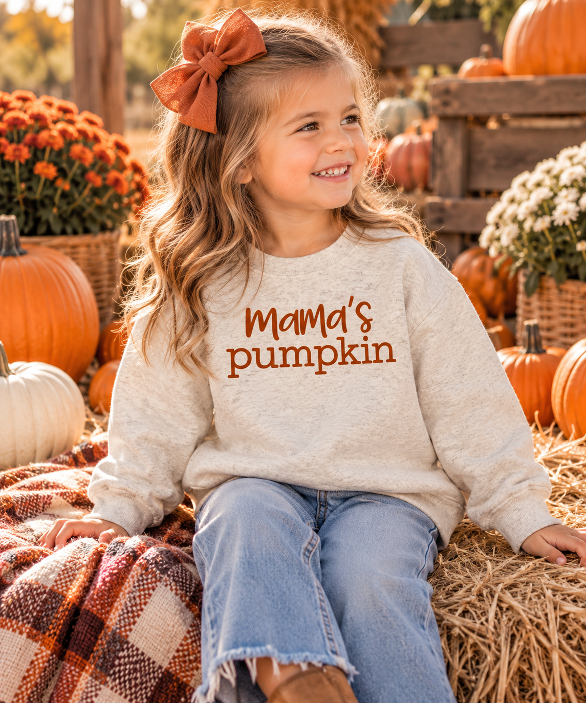 Mama's Pumpkin Natural Crewneck for Kids