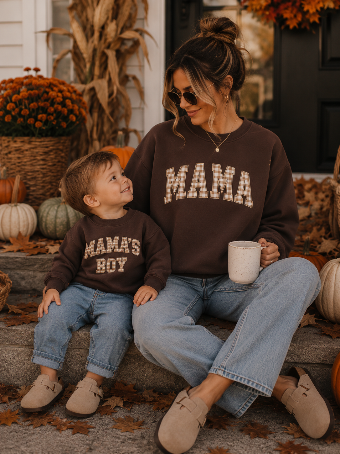Mama & Mama’s Boy Matching Sweatshirts | Mom and Son Matching Crewnecks | Fall Family Sweatshirts | Matching Mommy & Son Outfits | Cozy Mom Gift