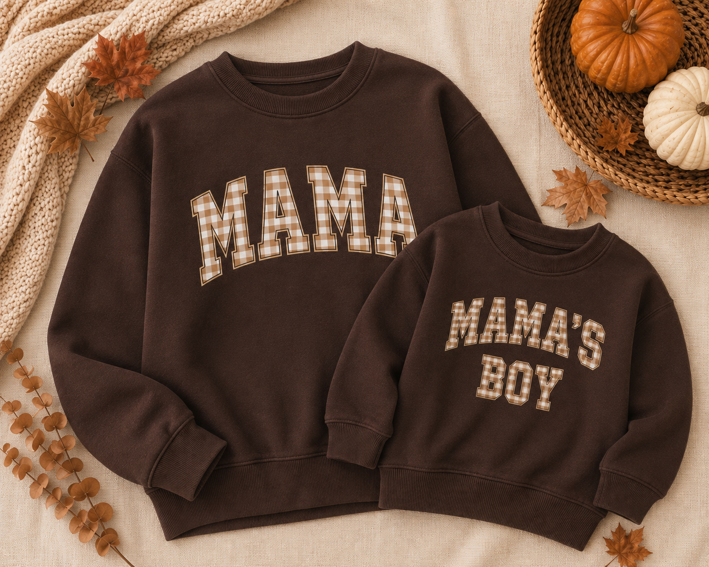 Mama & Mama’s Boy Matching Sweatshirts | Mom and Son Matching Crewnecks | Fall Family Sweatshirts | Matching Mommy & Son Outfits | Cozy Mom Gift