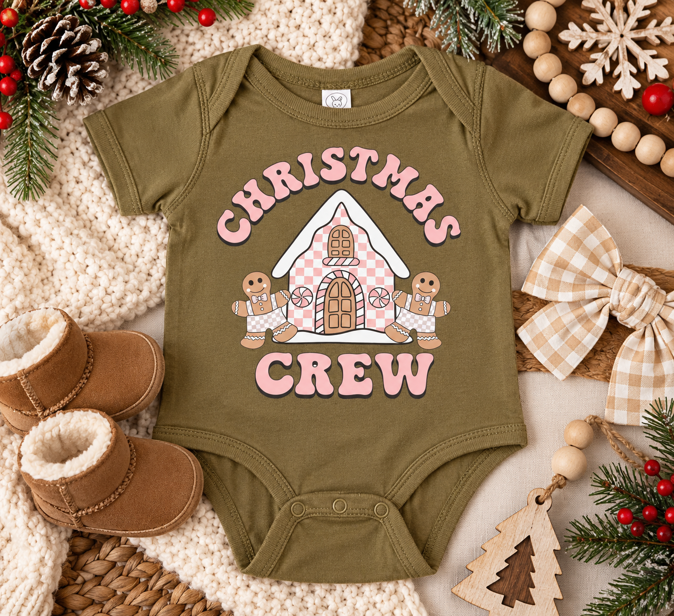 Christmas Crew Gingerbread Christmas Outfit For Kids