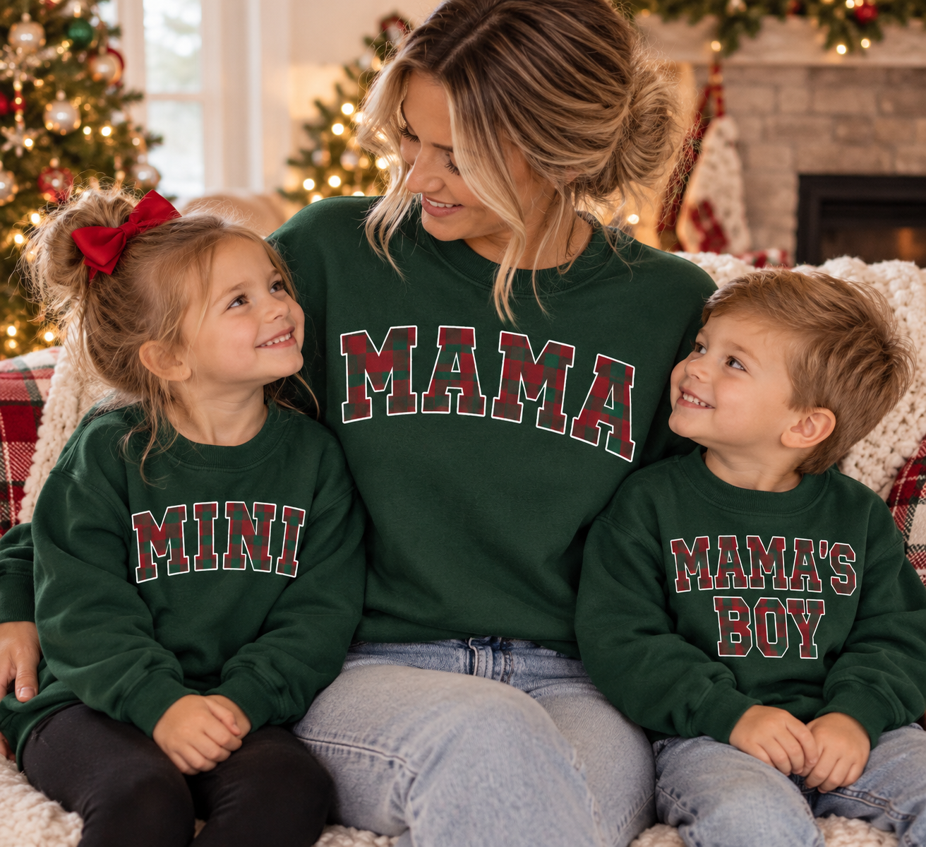 Christmas Mama & Mini and Mama's Boy Crewneck Sweatshirts  | Matching Family Christmas Outfits |  | Christmas Family Shirts | Holiday Outfit