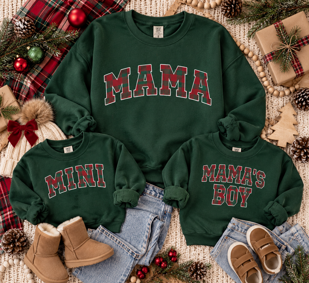 Christmas Mama & Mini and Mama's Boy Crewneck Sweatshirts  | Matching Family Christmas Outfits |  | Christmas Family Shirts | Holiday Outfit