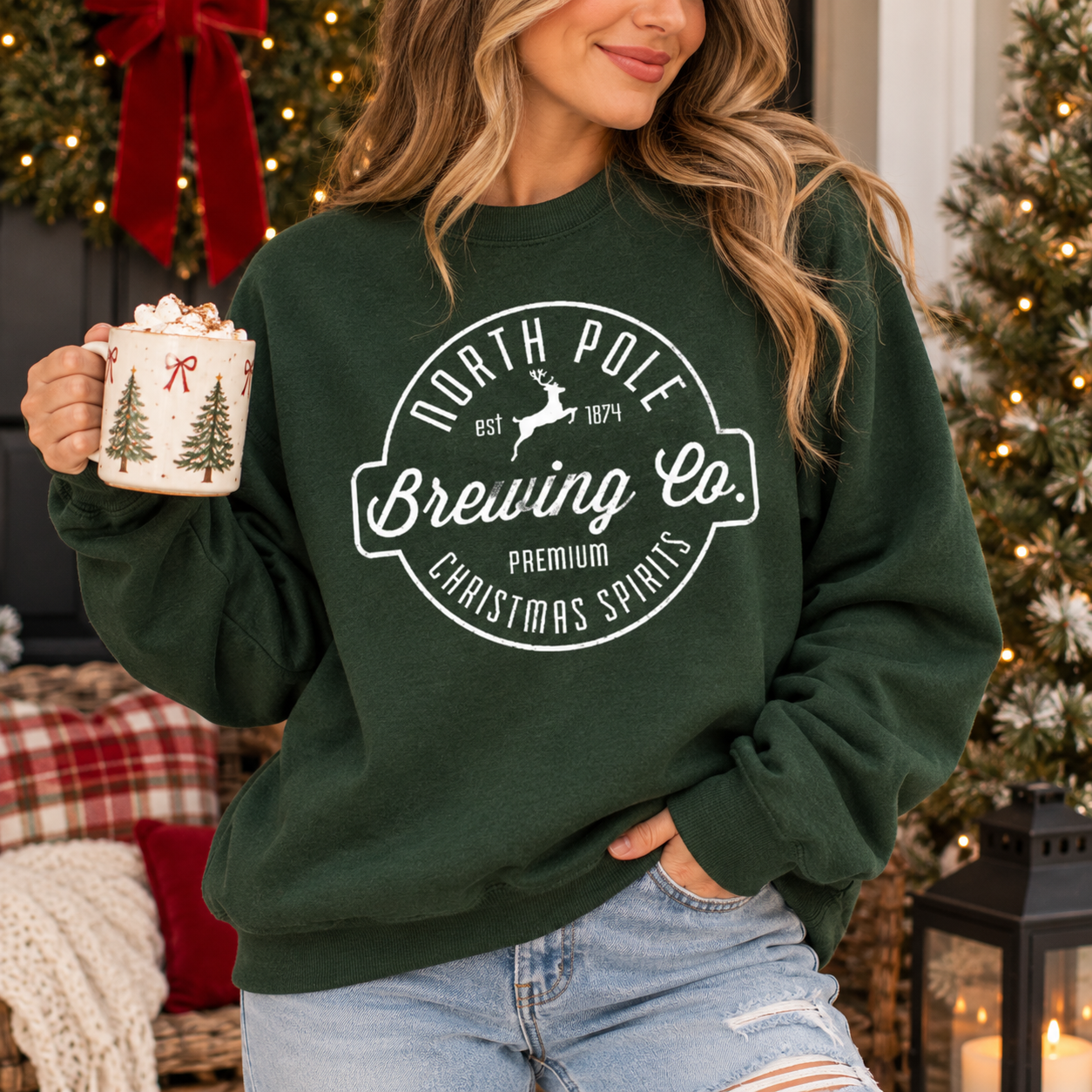 North Pole Brewing Company Green Crewneck