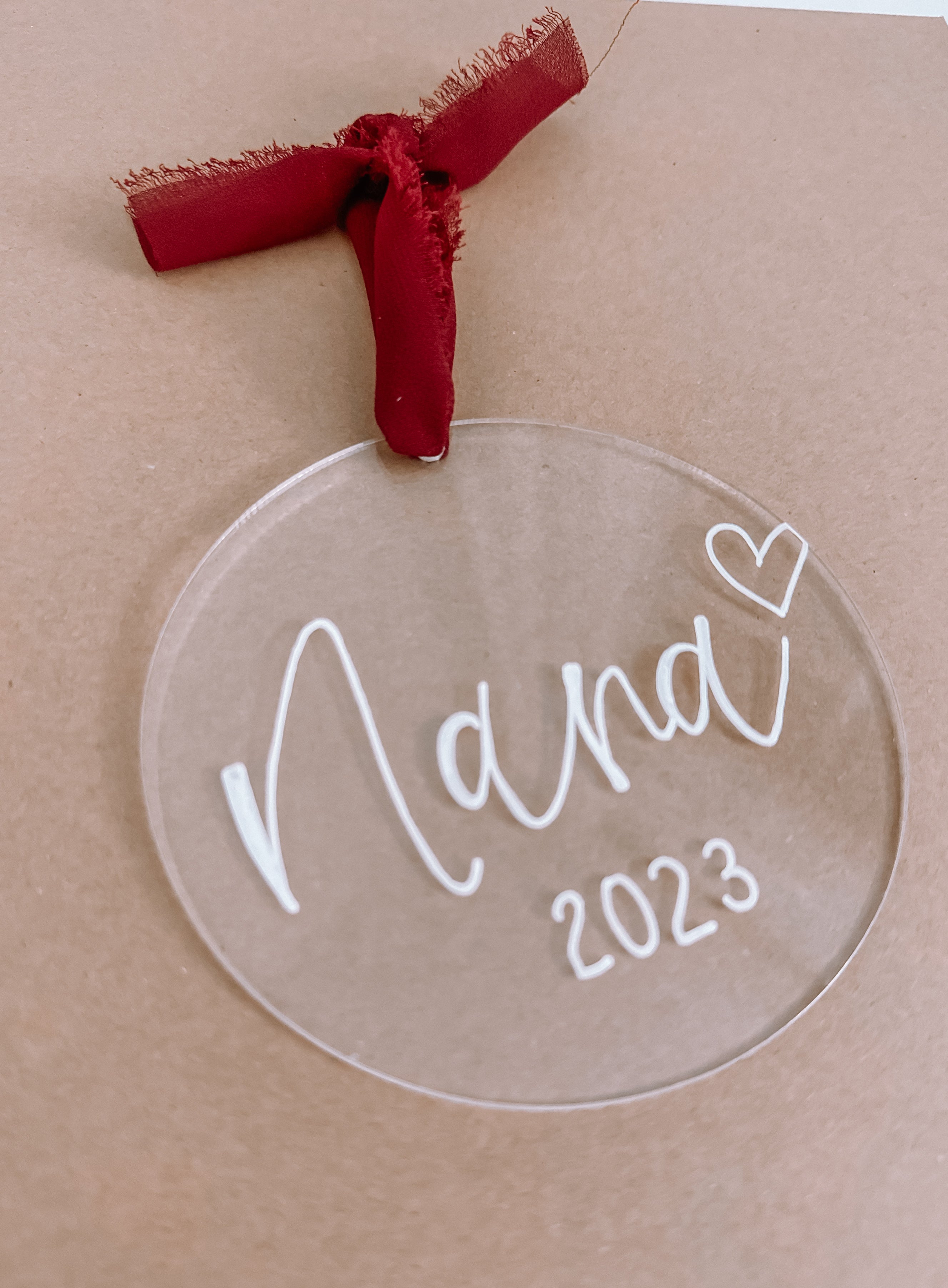 Personalized Grandma Nana Gigi  Christmas 2023 Acrylic Christmas Ornament